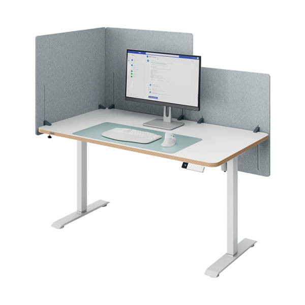 Leitz in hoogte verstelbare bureauscherm 60 x 70 grijs 243787 - 1