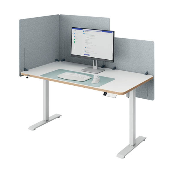 Leitz in hoogte verstelbare bureauscherm 70 x 80 grijs 243788 - 1