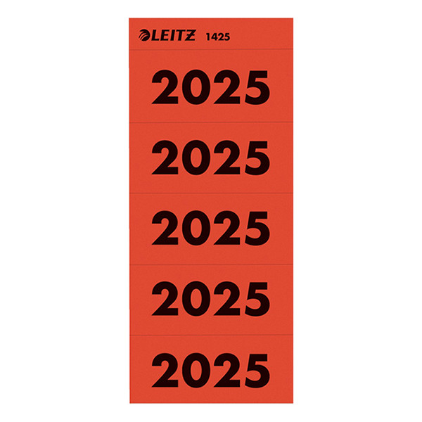 Leitz jaartal etiketten 2025 25,5 x 60 mm zelfklevend rood (100 stuks) 14250025 227661 - 1