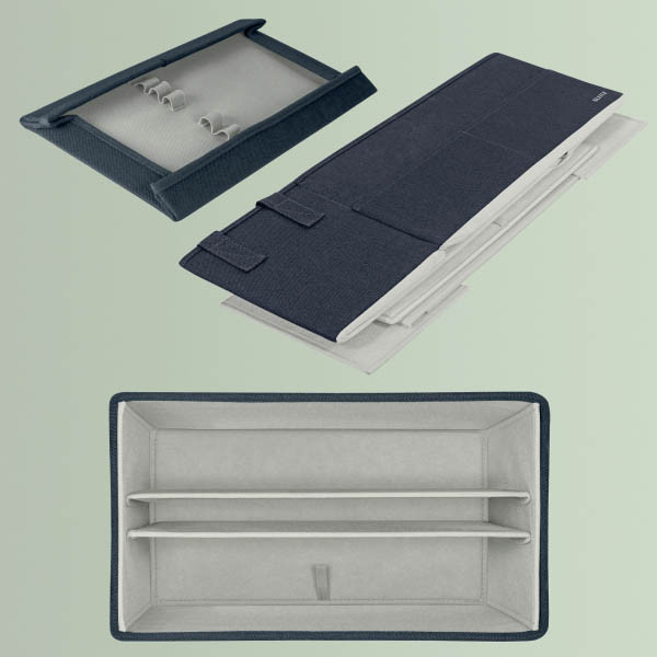 Leitz stoffen opbergtas met deksel grijs (M) SE001136 - 2