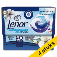 Lenor Aanbieding: Lenor Katoen Fris All-in-1 Pods wasmiddel (64 Wasbeurten)  SLE00483