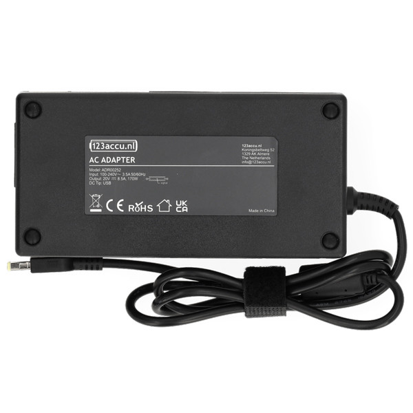 Lenovo 170W Square tip adapter (20 V, 8.5 A, 170 W, 123accu huismerk) 00PC728 00PC729 00PC761 01FR043 02DL136 ADR00252 - 2