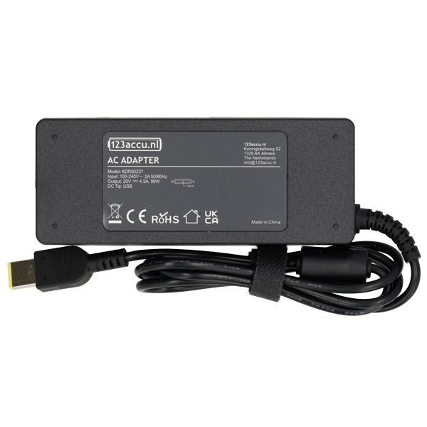 Lenovo 90W Square tip adapter (20 V, 4.5 A, 90 W, 123accu huismerk) 00PC757 00PC793 01FR039 01FR041 01FR050 ADR00237 - 2