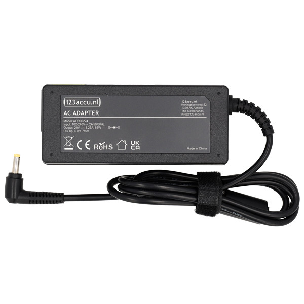 Lenovo adapter (20 V, 3.25 A, 65 W, 123accu huismerk) 01FR142 01FR150 01FR159 5A10K78736 5A10K78737 ADR00224 - 2