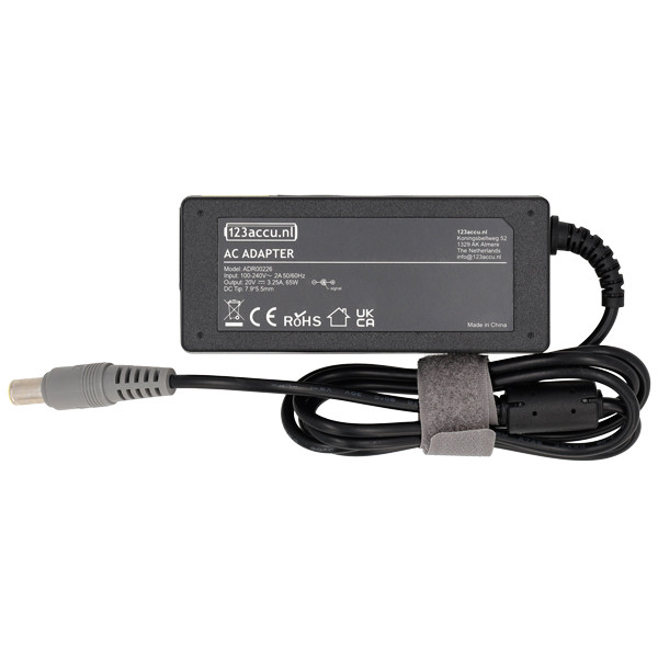 Lenovo adapter (20 V, 3.25 A, 65 W, 123accu huismerk) 40Y7696 40Y7697 40Y7698 40Y7699 40Y7700 ADR00226 - 2