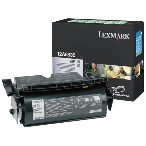 Lexmark 12A6835 toner zwart hoge capaciteit (origineel) 12A6835 034225 - 1