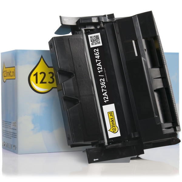 Lexmark 12A7362 / 12A7462 toner zwart hoge capaciteit (123inkt huismerk) 12A7462C 034115 - 1