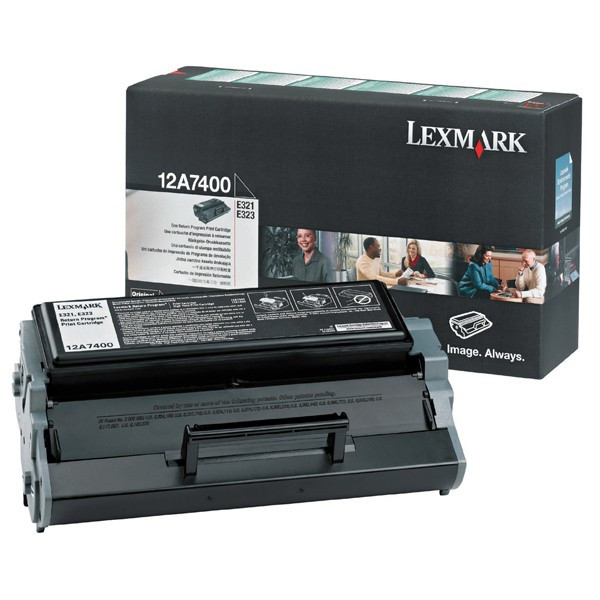 Lexmark 12A7400 toner zwart (origineel) 12A7400 037090 - 1
