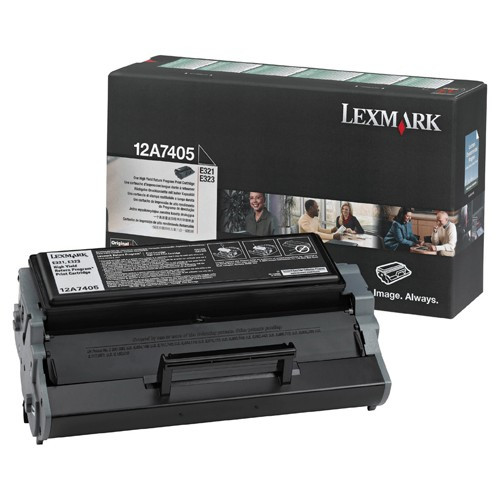 Lexmark 12A7405 toner zwart hoge capaciteit (origineel) 12A7405 034100 - 1