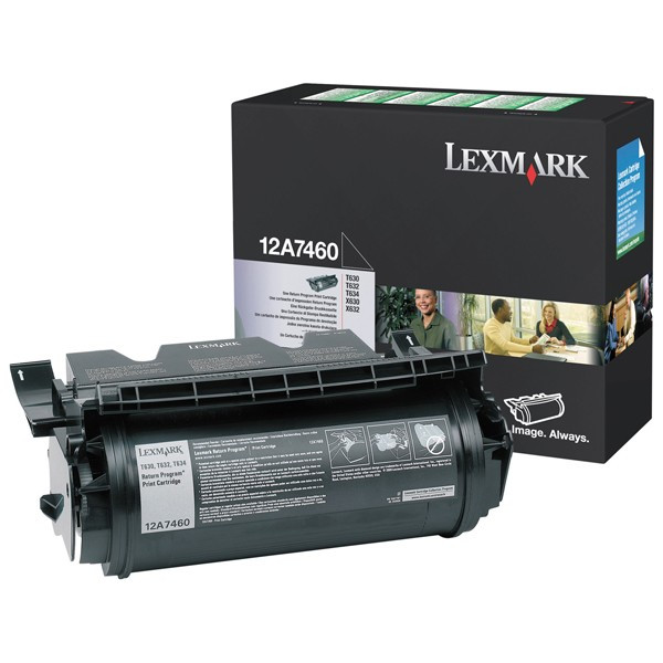 Lexmark 12A7460 toner zwart (origineel) 12A7460 034120 - 1