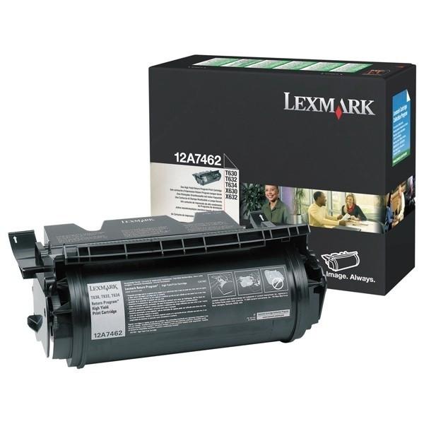 Lexmark 12A7462 toner zwart hoge capaciteit (origineel) 12A7462 901182 - 1