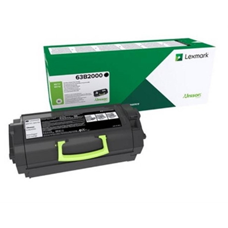 Lexmark 63B2000 toner zwart (origineel) 63B2000 037774 - 1