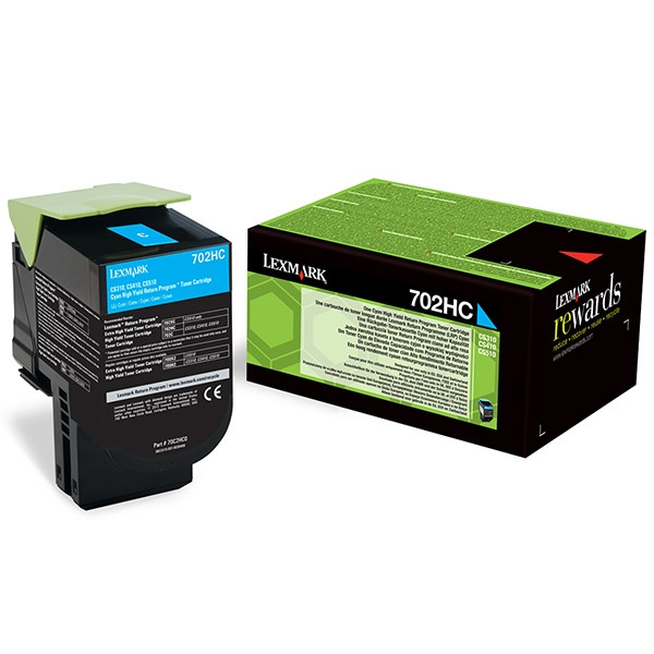 Lexmark 702HC (70C2HC0) toner cyaan hoge capaciteit (origineel) 70C2HC0 037248 - 1