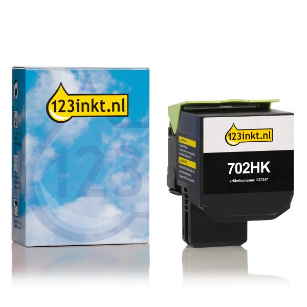 Lexmark 702HK (70C2HK0) toner zwart hoge capaciteit (123inkt huismerk) 70C2HK0C 037247 - 1