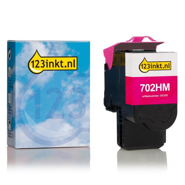 Lexmark 702HM (70C2HM0) toner magenta hoge capaciteit (123inkt huismerk) 70C2HM0C 037251 - 1