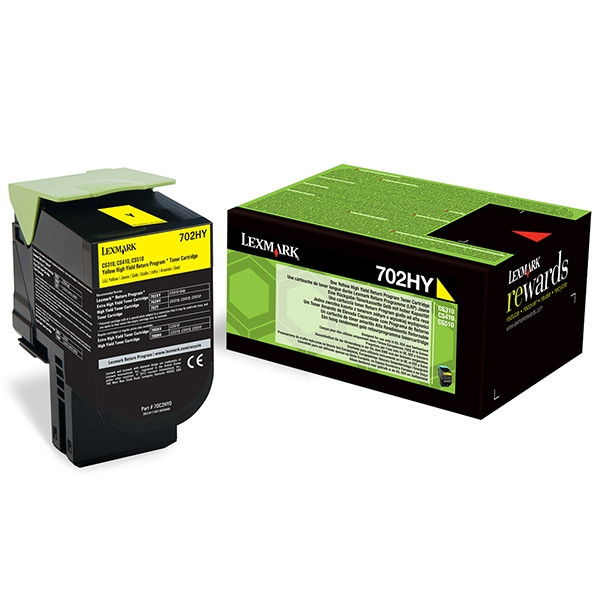 Lexmark 702HY (70C2HY0) toner geel hoge capaciteit (origineel) 70C2HY0 902984 - 1