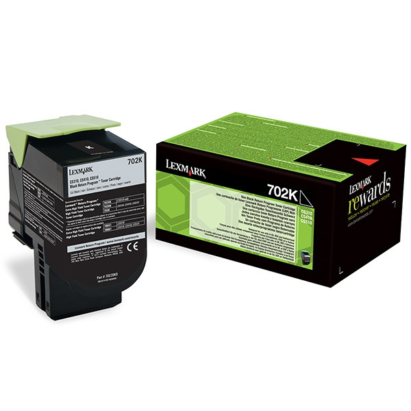Lexmark 702K (70C20K0) toner zwart (origineel) 70C20K0 037238 - 1