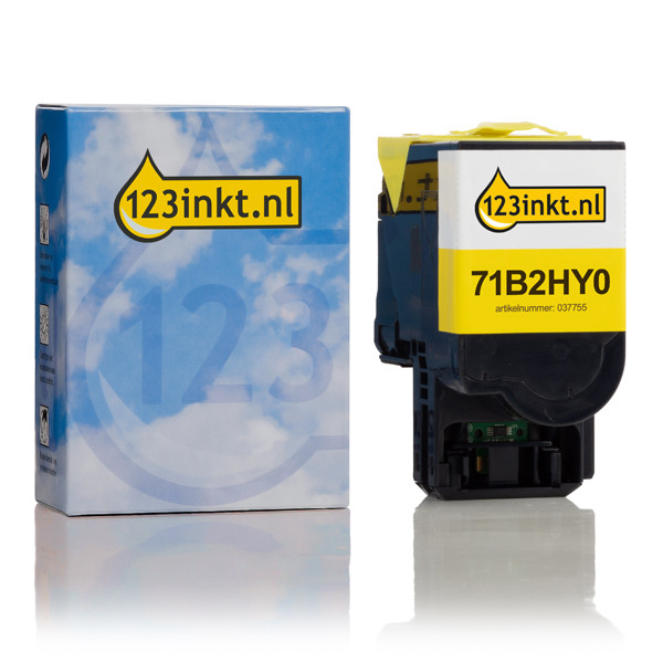 Lexmark 71B2HY0 toner geel hoge capaciteit (123inkt huismerk) 71B2HY0C 037755 - 1
