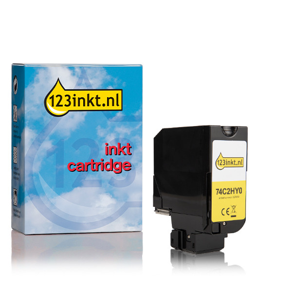 Lexmark 74C2HY0 toner geel extra hoge capaciteit (123inkt huismerk) 74C2HY0C 037671 - 1