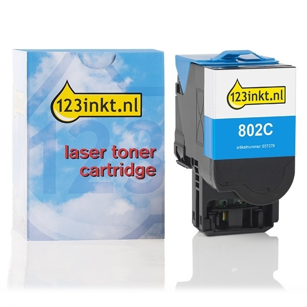 Lexmark 802C (80C20C0) toner cyaan lage capaciteit (123inkt huismerk) 80C20C0C 037279 - 1