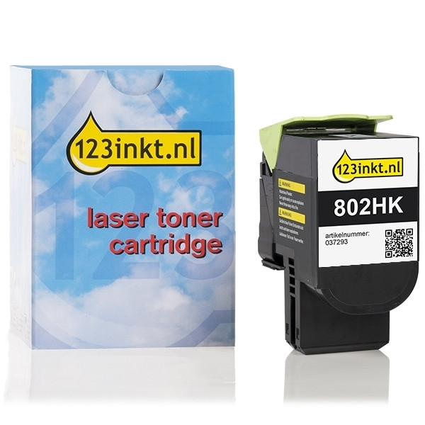 Lexmark 802HK (80C2HK0) toner zwart hoge capaciteit (123inkt huismerk) 80C2HK0C 037293 - 1