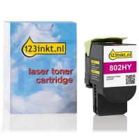 Lexmark 802HM (80C2HM0) toner magenta hoge capaciteit (123inkt huismerk) 80C2HM0C 037297