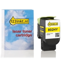 Lexmark 802HY (80C2HY0) toner geel hoge capaciteit (123inkt huismerk) 80C2HY0C 037299