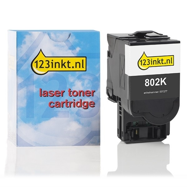 Lexmark 802K (80C20K0) toner zwart lage capaciteit (123inkt huismerk) 80C20K0C 037277 - 1