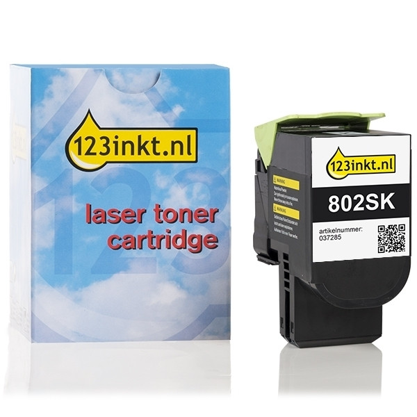 Lexmark 802SK (80C2SK0) toner zwart (123inkt huismerk) 80C2SK0C 037285 - 1