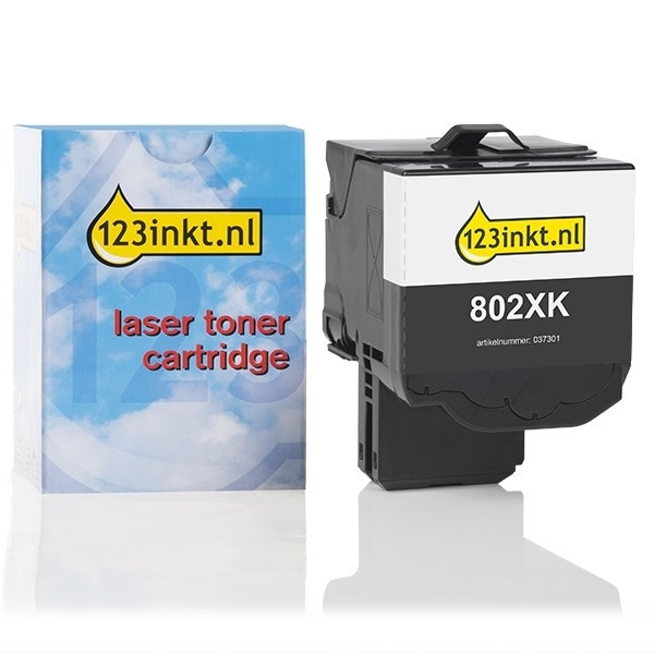 Lexmark 802XK (80C2XK0) toner zwart extra hoge capaciteit (123inkt huismerk) 80C2XK0C 037301 - 1