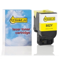 Lexmark 802Y (80C20Y0) toner geel lage capaciteit (123inkt huismerk)