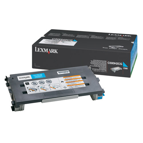 Lexmark C500H2CG toner cyaan hoge capaciteit (origineel) C500H2CG 034800 - 1