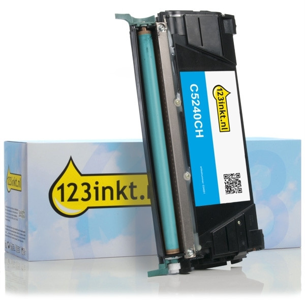 Lexmark C5240CH toner cyaan hoge capaciteit (123inkt huismerk) C5240CHC 034691 - 1