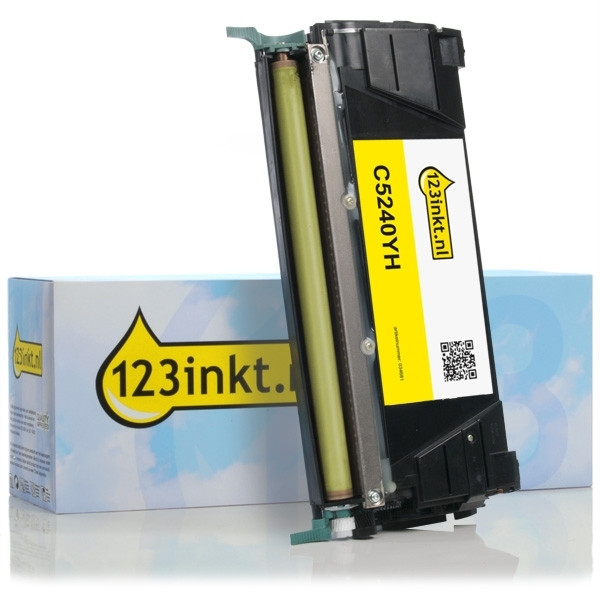 Lexmark C5240YH toner geel hoge capaciteit (123inkt huismerk) C5240YHC 034701 - 1