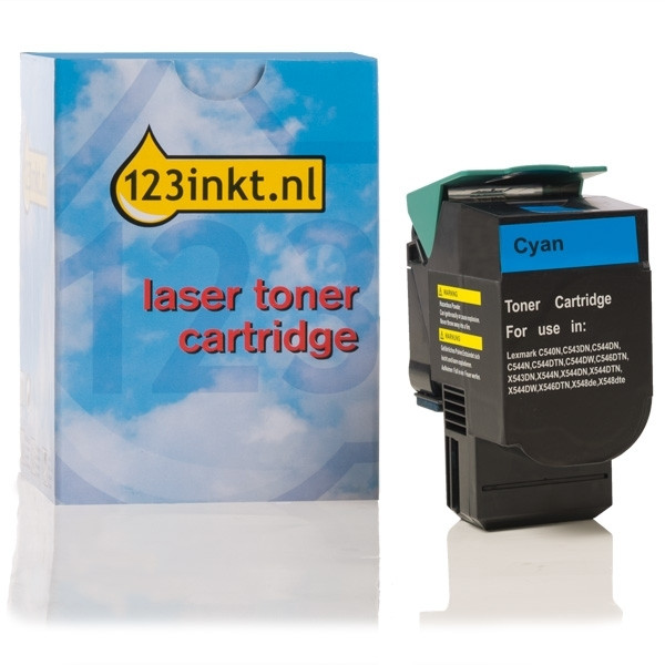 Lexmark C540H1CG toner cyaan hoge capaciteit (123inkt huismerk) C540H1CGC 037019 - 1