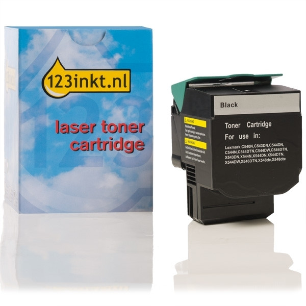 Lexmark C540H1KG toner zwart hoge capaciteit (123inkt huismerk) C540H1KGC 037017 - 1