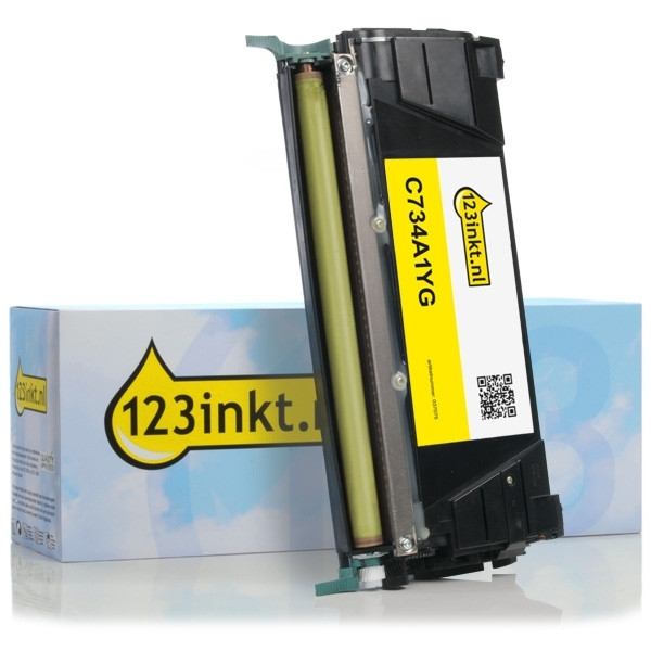 Lexmark C734A1YG toner geel (123inkt huismerk) C734A1YGC 037075 - 1