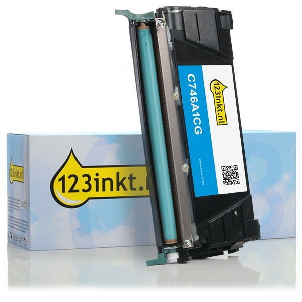 Lexmark C746A1CG toner cyaan (123inkt huismerk) C746A1CGC 037209 - 1