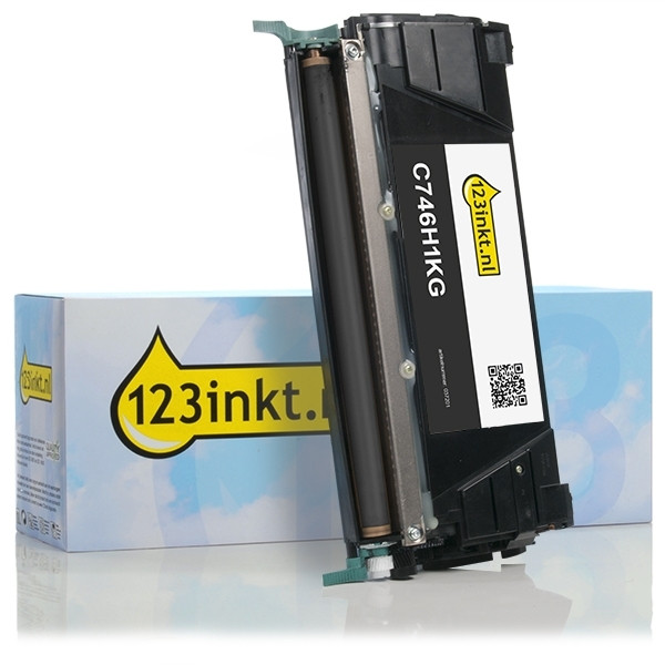 Lexmark C746H1KG toner zwart (123inkt huismerk) C746H1KGC 037201 - 1