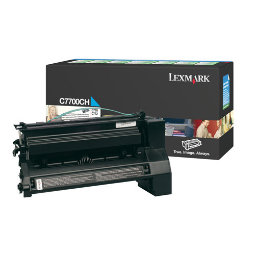 Lexmark C7700CH toner cyaan hoge capaciteit (origineel) C7700CH 034875 - 1