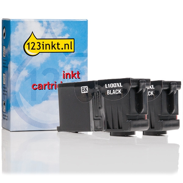 Lexmark Nr.100XL (14N0848) dubbelpak zwart (123inkt huismerk) 14N0848C 040435 - 1