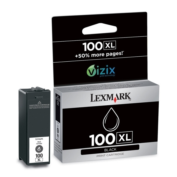 Lexmark Nr.100XL (14N1068E) inktcartridge zwart hoge capaciteit (origineel) 14N1068E 040422 - 1
