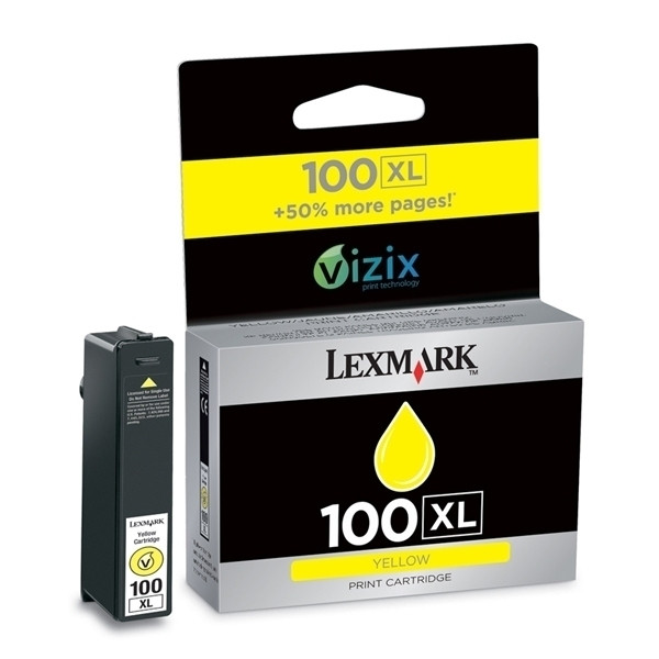 Lexmark Nr.100XL (14N1071E) inktcartridge geel hoge capaciteit (origineel) 14N1071E 040428 - 1