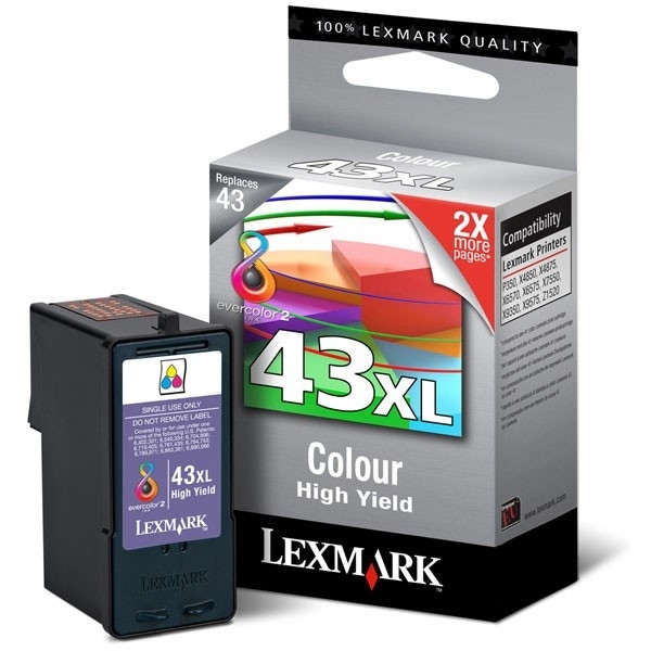 Lexmark Nr.43 (18Y0143E) inktcartridge kleur (origineel) 18Y0143E 040320 - 1