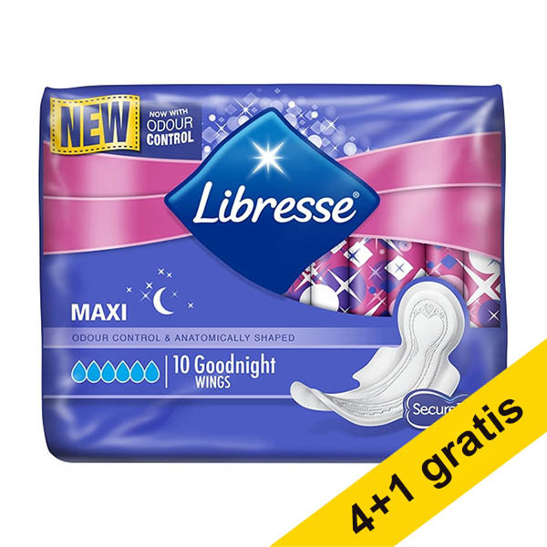 Aanbieding: 5x Libresse Maxi Goodnight maandverband (10 stuks) SLI00048 - 1