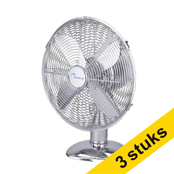 Aanbieding: 3x Lifetime Air tafelventilator chroom 828967 - 1