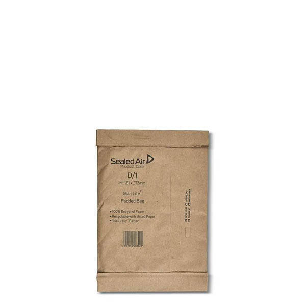 Mail Lite gewatteerde envelop bruin 181 x 273 mm - zelfklevend (100 stuks) 209410 - 1
