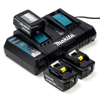 Startset: 3x Makita BL1850B / 18V LXT accu + duolader (18 V, 5.0 Ah, origineel AMA00546