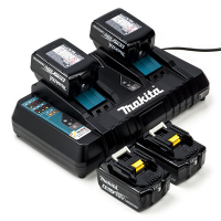 Startset: 4x Makita BL1850B / 18V LXT accu + duolader (18 V, 5.0 Ah, origineel) AMA00537