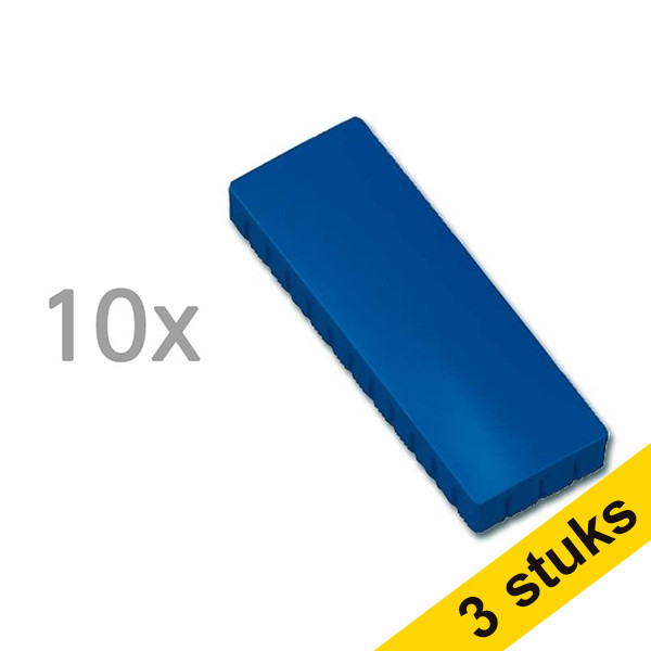 Aanbieding: 3x Maul magneten rechthoek 54 x 19 mm blauw (10 stuks) 424827 - 1
